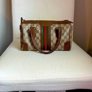Authentic Vintage Gucci Logo Boston Bag